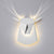 White Aluminum Deer Head LED Light Fixture